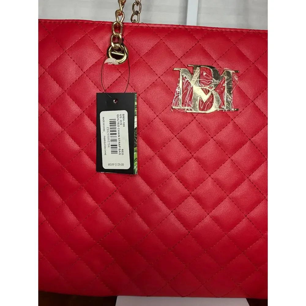 Badgley Mischka Large Quilted Tote MSRP $129 NWT Black Vegan Leather (#2)